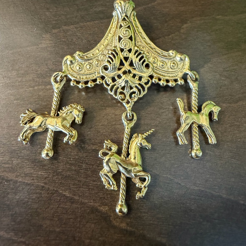 Carousel Horse Dangles Brooch